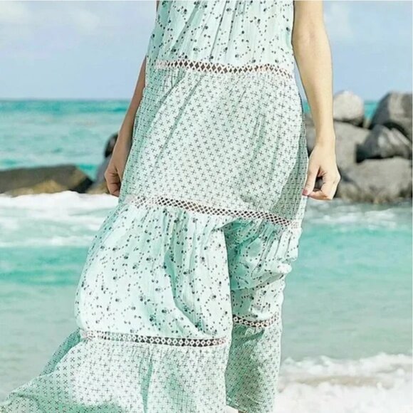 Debbie Katz Lily Beach Cover Up Maxi Dress in Aqua - Picture 4 of 4